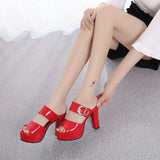 Summer Women Shoes Sexy Ladies High Heels Woman Square Heels Sandals Summer Ladies Shoes Women Sandals Thick Heel