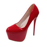 Autumn New Style High Heel Single Shoes Female Spell Color Fine Heel Sexy Single Shoe Waterproof Platform Ultra High Heel Nightclub Women's Shoes