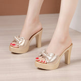 Thick-Heeled Sandals And Slippers For Women In Summer 2023 Wear Thick-Bottomed Waterproof Platform And Large-Size Open-Toed