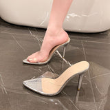 Breakj Elegance And Slender Sandals Summer New Pointed Toe Transparent With Fine High-Heeled