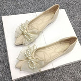 Breakj New Soft Bottom Standing Without Tired Bow Flat Shoes Temperament Suitable For Bridesmaid Dress Shoes 2025
