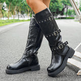 Breakj Trouser Boots Women 2025 Thin Thick Bottom Punk Wind But Knee Boots High-Sleeches Knight