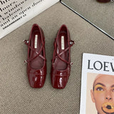Heel Loafers Silver Mary Jane Pumps Square Head Single Women's Shoes New Spring Cross Belt Buckle Moccasins Heels