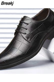 Casual Men Leather Big Toe Soft Sole Dress Versatile Business Lace-Up Summer Breathable Style 2023 Men Shoes Loafers