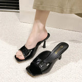 New High-Heeled Sandals Square Head Korean Version Of Fashion High-Heeled Shoes Large-Size Fashion