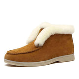 Women's 2022 New Fashion Temperament Solid Color Snow Boots Natural Ankle Boots Winter Comfortable Wool Boots Women's