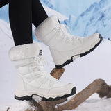 Breakj Warm Snow Boots Women Plus Velvet Thick Northeast Tourist Cotton Boots Outdoor Climbing Boots Ski