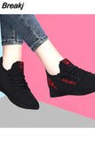 Style Casual Women's Sports Vulcanize Shoes Mesh Breathable Flying Woven Soft Sole Walking Platform Sneakers Women Tennis