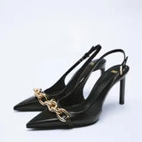 High-Heeled Pointed Shoes Women's Summer 2024 New French Evening Silver Baotou Sandals With Skirt
