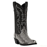Autumn Winter New Men Boots High Heel Iron Head Embroidered Serpentine Western Cowboy Boots Men Pointed Toe Slip-On