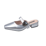 Breakj Women In The Spring And Summer 2025 New French Bag Head With Cool Drag Side Head Coarse Heel Wearing Fashion High