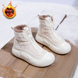Breakj Women's Shoes High Top Shoes And Velvet Warm Cotton Shoes 2024 Winter New Platform Shoes Casual Snow Boots Female