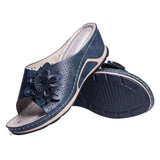Breakj Summer New Slope With Flower Fish Mouth Large-Size Slippers Car Sewing Hollow Women's Leisure Cold