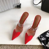 Breakj Net Red Fashion Sharp Transparent Shallow Slippers With Women's High