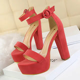 Breakj Thick Heel Super Skinny High Heels Sexy Nightclub Women's Shoes Waterproof Table Open Toe