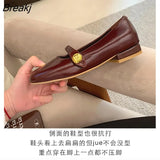 Women's Shoes Mary Jane Style Women's Shoes Low Heel Shallow Mouth Round Toe Solid Color Women's Shoes Party