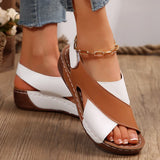 Breakj Bottom Color Roman Sandals Women's Pine Cake Bottom Magic Sticker Beach Cool Slippers
