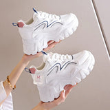 Breakj New High-Heeled Shoes Children Summer Thin Breathable Short Thick White Shoes Thin Old Dad