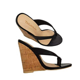 Summer, The New Ladies' Large Size Sandals With Toe Slope And Cool Mop Wood Grain Bag With Round Head And High