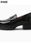 Women Pumps Spring Real Leather High Heels Shoes Woman Fashion Platform Casual Loafers Office Lady Footwear Size