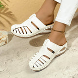 Breakj Casual Women's Slopes And New Sandals Women's Round Head Hollow Summer Bun With Cool