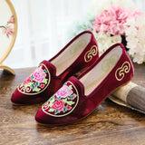 Breakj Shoes Single Shoes Bright Silk Cloth Dance Shoes Cheongsam Shoes Ancient Style Mother Shoes Embroidered Cloth Shoes Women's