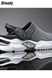 Men Women Summer Sandal Mesh Mules Breathable Padded Beach Flip Flops Shoes Solid Flat Bath Slippers Outside Mens