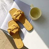 Wild trend Simple Young Women White Slippers Fashion Flats Open Toe Summer Slippers Slides Women Casual Shoes
