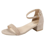 Women's Sandals Spring/Summer 2024 New Student Versatile Thick Heel Sandals Roman Fairy Low Heel High Heel Women's