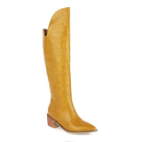 autumn and winter women's European and American fashion snake-effect leather long thick-heeled large size women's