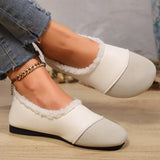 Velvet Bean Shoes Women 2025 Winter New Retro Women's Shoes Round Head Soft Skin One Foot To Keep Warm Cotton