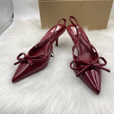 Breakj Spring New Pointed Bow Temperament High Heel Shoes Fashion After The Empty Single Shoe
