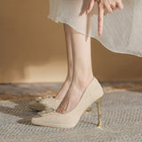 High Heels 2023 Autumn / Winter New Fine Heel Pointed Sexy Female Shoes Korean Version Versatile High Heel Wedding