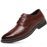 Breakj Leather Shoes Men's Versatile Business Dress Fashion Casual Men's Round Head Low Help Spring And Autumn Shoes Heighten Men's