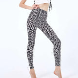 Push Up Leggins Mujer Stripe Printed Leggings Women Dot Mid Waist Polyester Fitness
