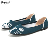 Women Flat Shoes Cute Cat And Dog Single Shoes Spring Autumn Comfortable Casual Shoes