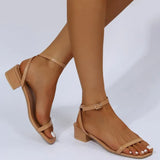 Women Sandals Casual Low Heel Narrow Band Ankle Strap Summer Gladiator Shoes Ladies Summer Beach
