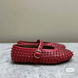 Breakj Drill Large-Size Water Drill Rivet Single Shoes Full Of Diamond Belt Buckle Round Head Flat Floor Comfortable Fashion Women's Singles