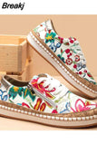 Up Graffiti Flats Women Fashion Non slip Casual Shoes Women loafers Plus Size 43 platform Shoes zapatos