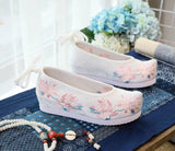 Breakj Shoes Hanfu Shoes Ancient Style Female Embroidered Cloth Shoes Inside The Raised Head Ancient Costume Shoes Cloth Shoes