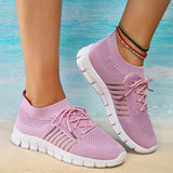 Soft Sole Knit Walking Shoes for Women 2023 Comfortable Breathable Mesh Sneakers Woman Plus Size Lightweight Casual