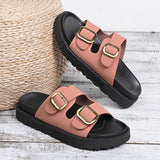 Breakj Summer New One-Legged Retro-Soled Sandals Belt Buckle Fashion Bhikeen