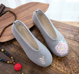 Breakj Shoes Oxford Sole Cloth Shoes Plain Tea Clothes Spring And Autumn Mother Shoes Women's Single Shoes Embroidered