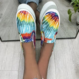 Flats 2021 Plus Size Fashion Graffiti Flat Shoes Women Low Cut Slip-on Casual Shoes Ladies Canvas Loafers Zapatillas