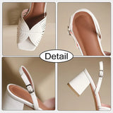 Size 34-39 Women Sandals Rome Leather High Heels Summer Shoes For Women 2023 Trend Open Toe Elegant Heeled