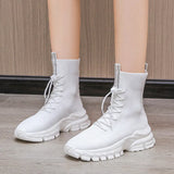 Breakj Boots Women's Spring And Autumn Elastic Socks Boots 2023 New Platform Casual Knit Sports Ankle Boots Sock