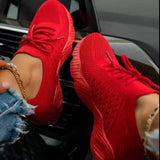 Spring Fashion Shoes New Sports Shoes Women's Running Shoes Large Size Mesh Ladies Fly Weave Breathable Casual