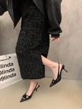 Breakj Temperament High Heels Women's Shoes 2025 Spring And Autumn New Metal Buckle Fashion Temperament Single Shoe Back Empty