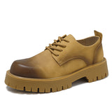 Breakj Leather Shoes Men 2023 New Plus Size Men's Boots 45 British Wind Versatile College Vintage Black Department Single Shoes