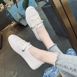 Breakj Shoes Women 2025 Spring New Board Shoes Leather Small White Shoes Women Korean Version Of Women's